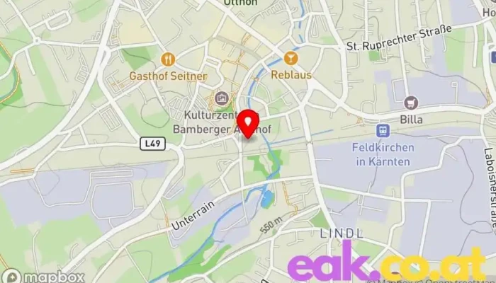 Karte von EFG Turbinen- und Kraftwerksanlagenbau Hersteller von Maschinenteilen, Wasserkraftwerk in Feldkirchen in Kärnten