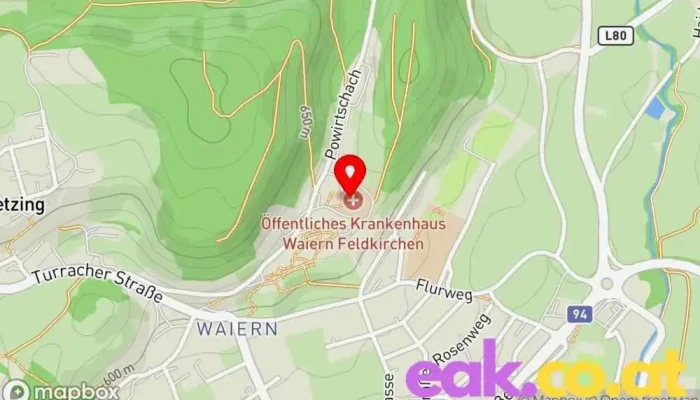 Karte von Krankenhaus Waiern Krankenhaus in Feldkirchen in Kärnten
